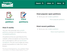 Tablet Screenshot of petitions.tandridge.gov.uk